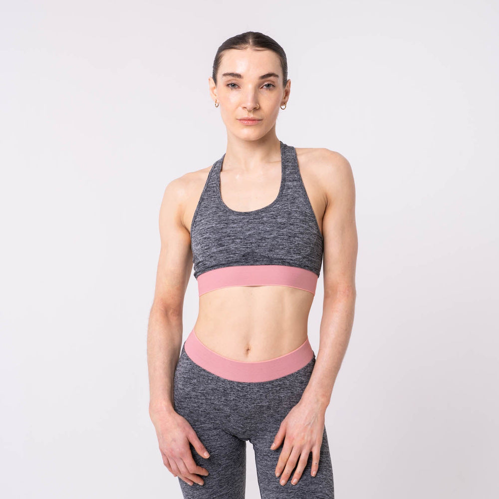 Womens Knit Bra Grey/Peach